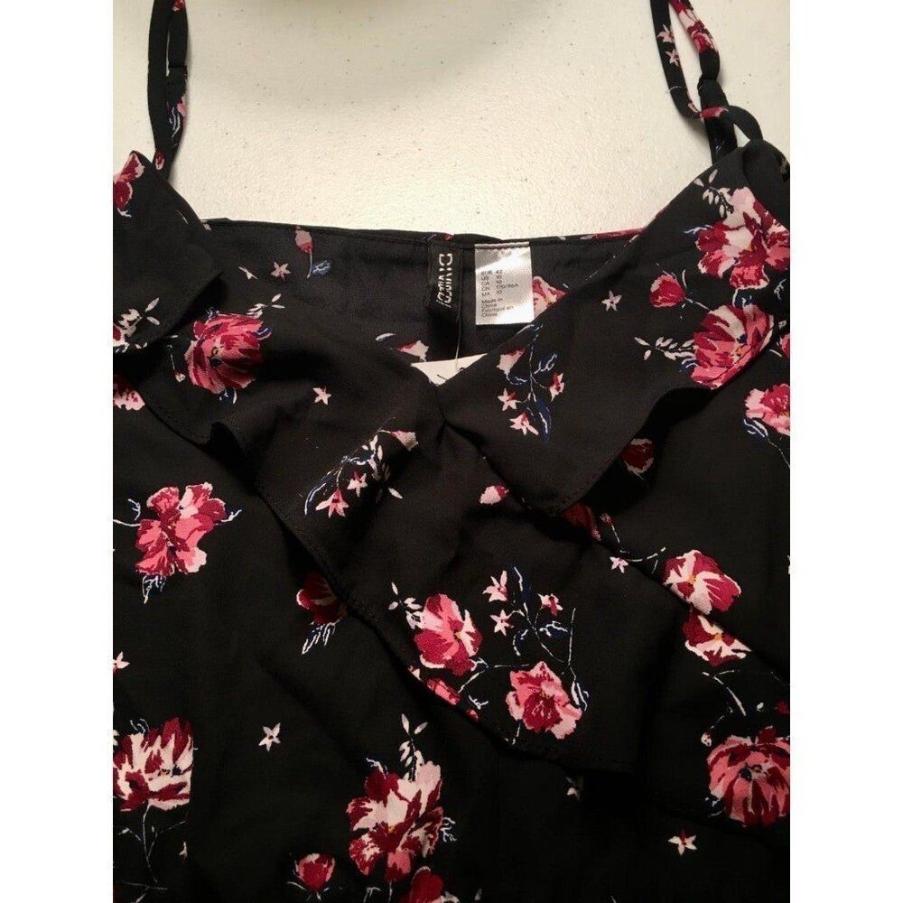 Womens Sz 10 Top By Divided Long Sleeve Ruffles V-Neck Off Shoulder NWT - Picture 5 of 8